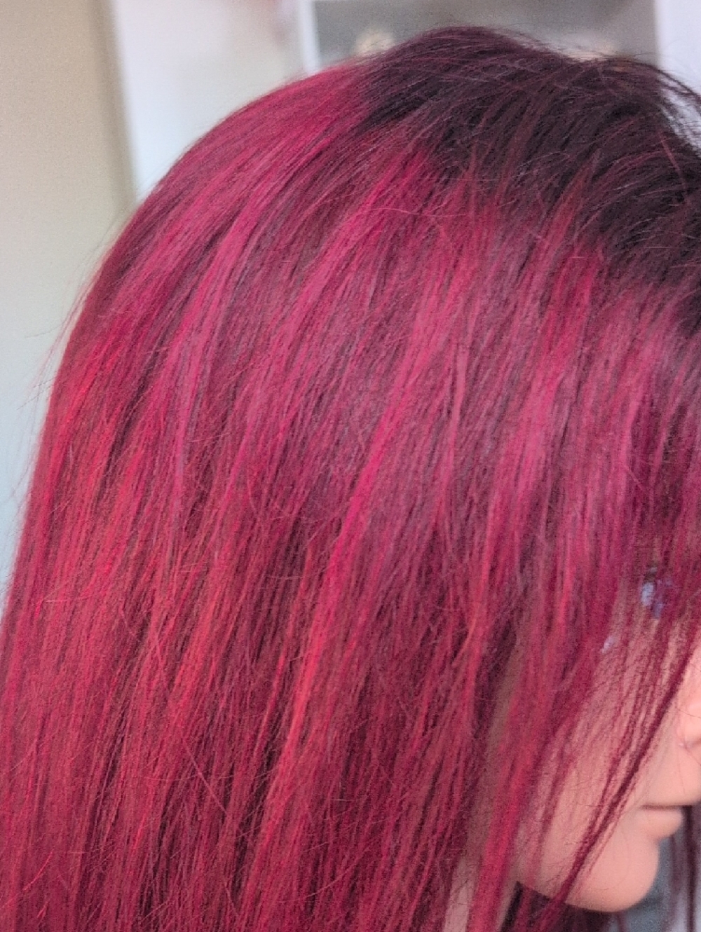 Burgundy Lace Front Women's Wig - Natural Look - Picture 5 of 9